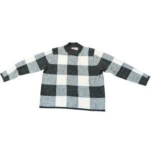 vintage green and white plaid alia pullover sweater